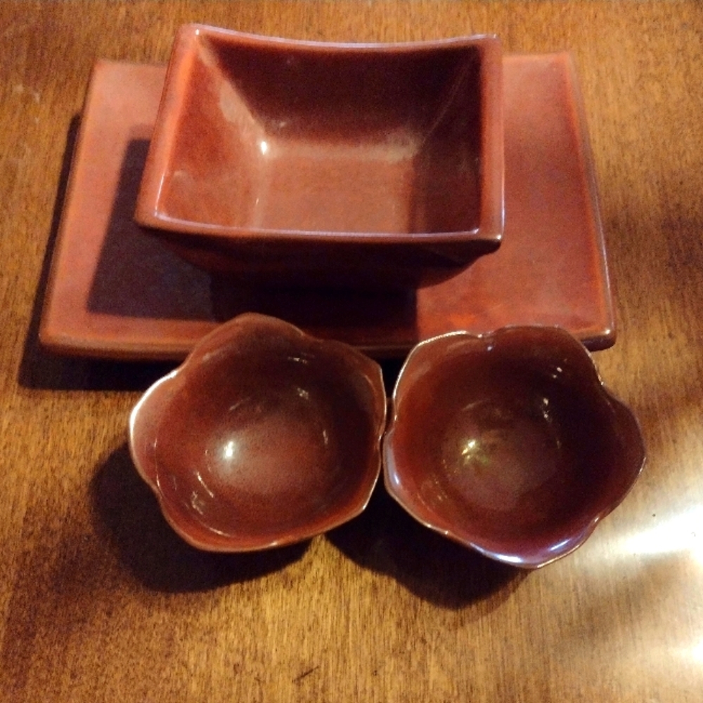 Set for Sushi, Mame-zara and Lotus sauce dishes.